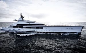 Eugenia and Jerry Jones' 357-feet-long yacht.