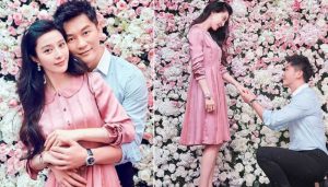 Photo of Li Chen proposing Li Bingbing.