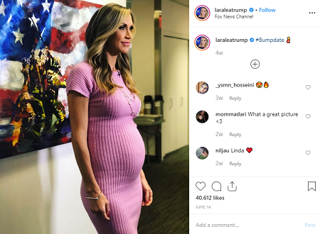 Lara Trump showing off her baby bump