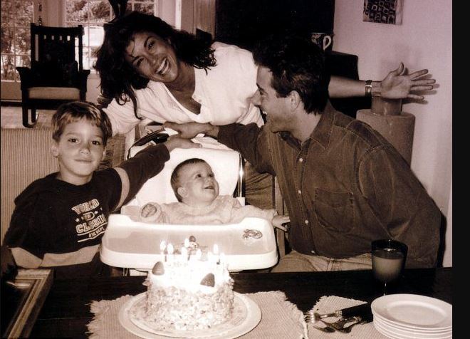 Janice Dickinson with her ex-husband & children