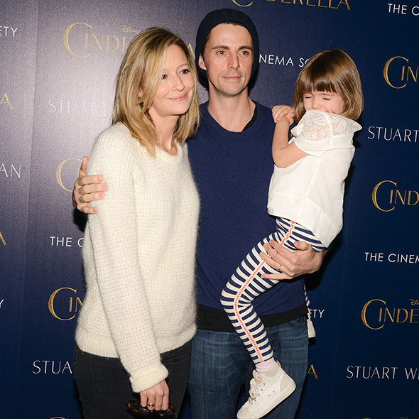 Matthew Goode with his wife & daughter