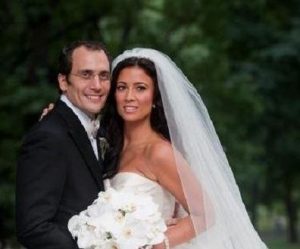 Julie Banderas on the wedding day with her husband, Andrew J. Sansone