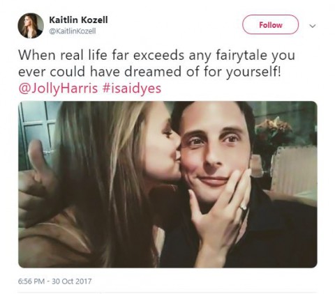 Jonny Harris is engaged to Kaitlin Kozell