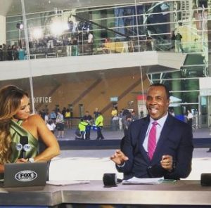 Kate Abdo with Sugarray Leonard