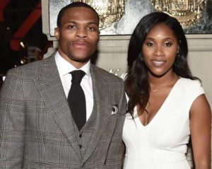 Nina Earl with her husband, Russell Westbrook