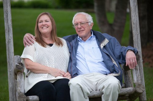 Bernie Sanders with his curremt wife, Jane O'Meara. relationship, marriage, wife, spouse, love personal life