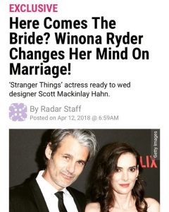 Scott Mackinlay and Winona Ryder Married