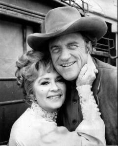 Amanda Blake with her Gunsmoke co-star, James Arness.