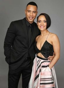 Grace Gealey with her current husband, Trai Byers