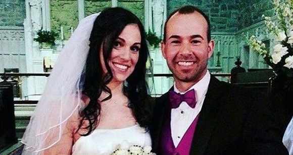 Jenna Vulcano with her ex-spouse, James Murray on the day of their wedding