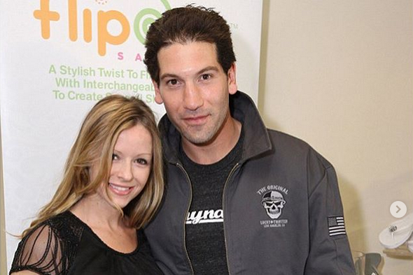 With her spouse, Jon Bernthal