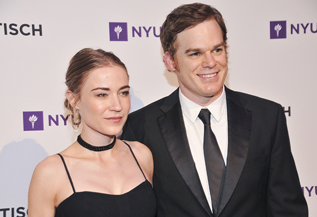 With her spouse, Michael C. Hall