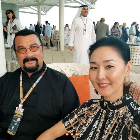 Erdenetuya Seagal with her spouse