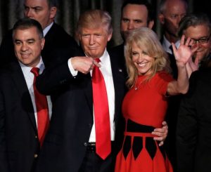 Kellyanne Conway with Donald Trump in the white house.