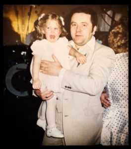 Kay Adams with her father in her childhood