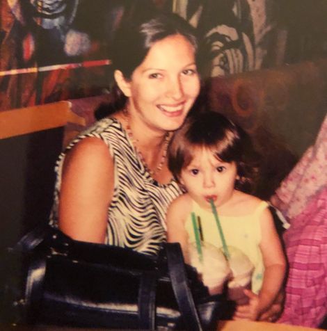 Zhavia Ward with her mother at an early age