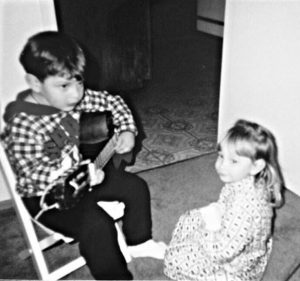 Childhood photo of Samuel Larsen with his sister.