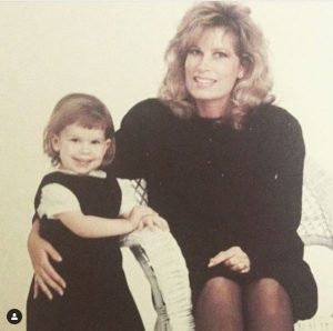 Childhood photo of Jenny Taft with her mother.