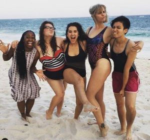 Jen spending a quality time with her friends at the Diani Beach in Mombasa, Kenya