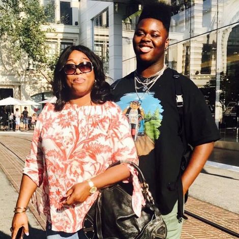 Denzel Dion with his mother