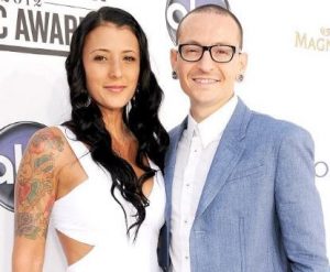 Chester Bennington with his widow wife, Talinda Bentley