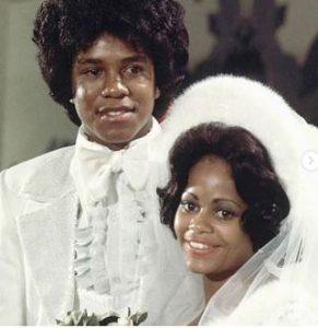 Hazel Gordy with her ex-husband, Jermaine Jackson on their wedding