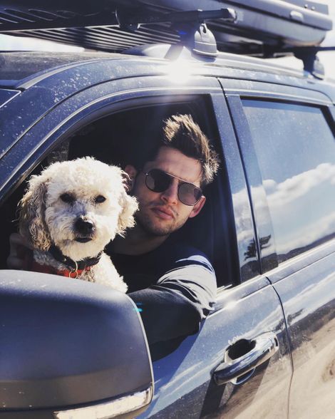 Hunter March with his dog