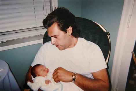 Anastasia Karanikolaou's childhood picture with her father