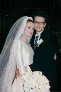 Angie Everhart on a wedding day with Ashley Hamilton