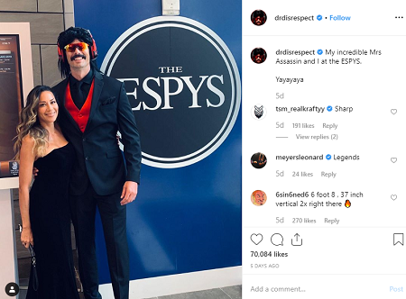 Dr DisRespect and his wife at ESPYS