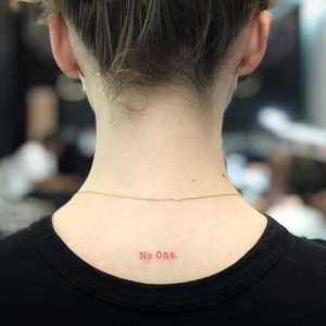 "No One" on her neck