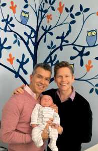 Jack Noseworthy with his wife, and son