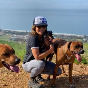 Amie Yancey with her three dogs