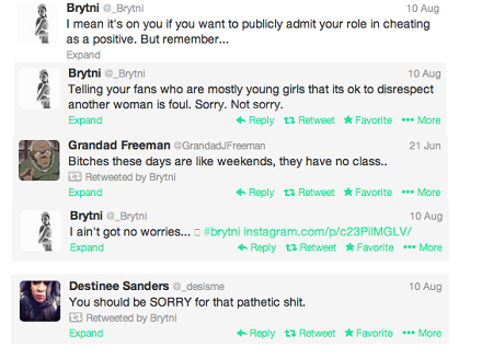 Brytni Sarpy took to Twitter to voice her opinions about the single. 