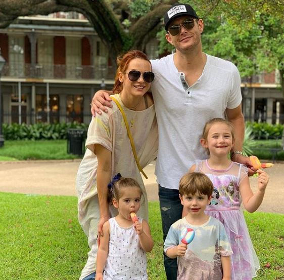 Jensen Ackles with his family at New Orleans, Louisiana