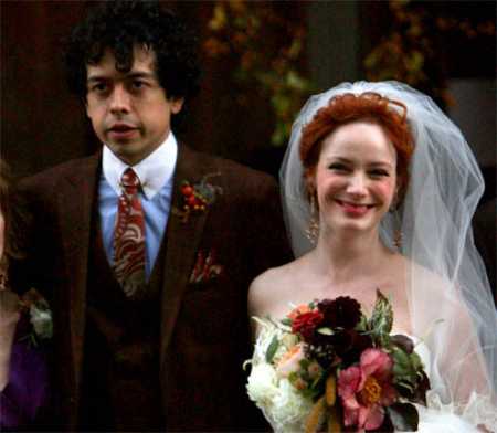 Geoffrey Arend and Christina Hendricks wedding  photo