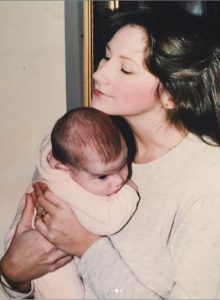 Childhood photo of Laura Dreyfuss with her beautiful mother.
