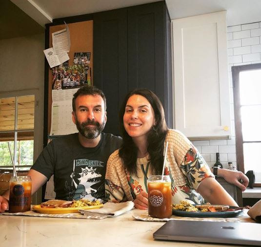Matt Braunger eating breakfast with his beautiful wife
