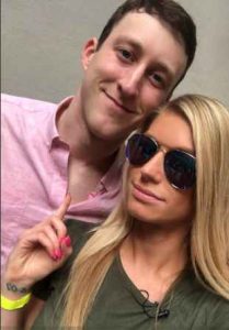 Image: Kayce with her boyfriend in a college football
