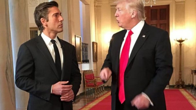 David Muir and Donald Trump. 