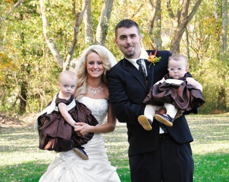 Corey Simms And Leah Messer on their wedding day