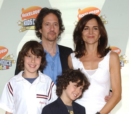 Polly Draper with her spouse and kids