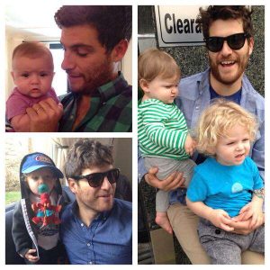 Adam Pally with his children.