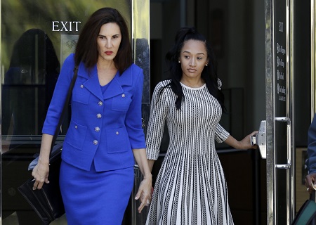 Reuben Foster's ex-girlfriend Elissa Ennis leaving the court