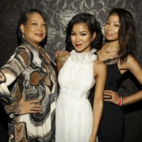 Christina with her daughters Jhene and Miyoko