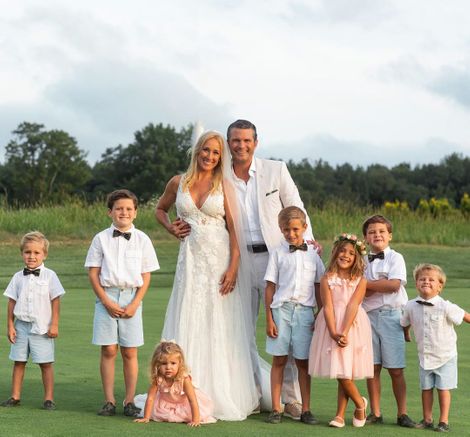 Pete Hegseth with his wife and baby