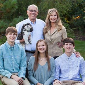 Photo of Elaine and Boeheim's daughter and two sons.