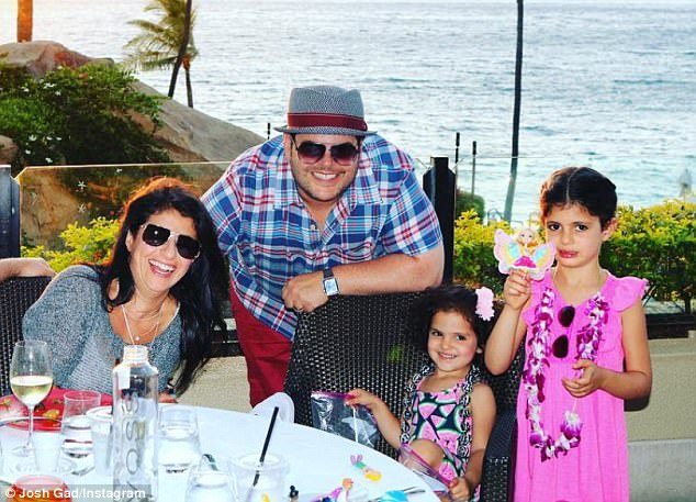 Josh Gad enjoying a vacation with their family