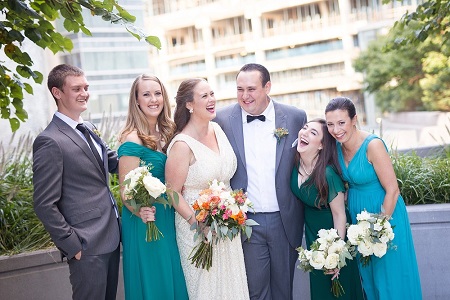 Allie Elliot and Graham Elliot on the day of their wedding