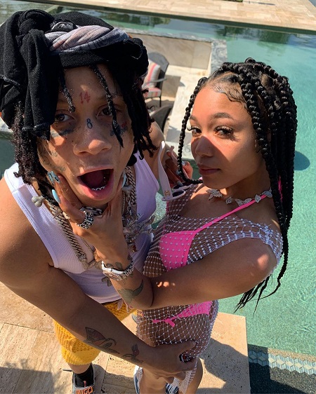 Trippie Redd With his girlfriend Coi,